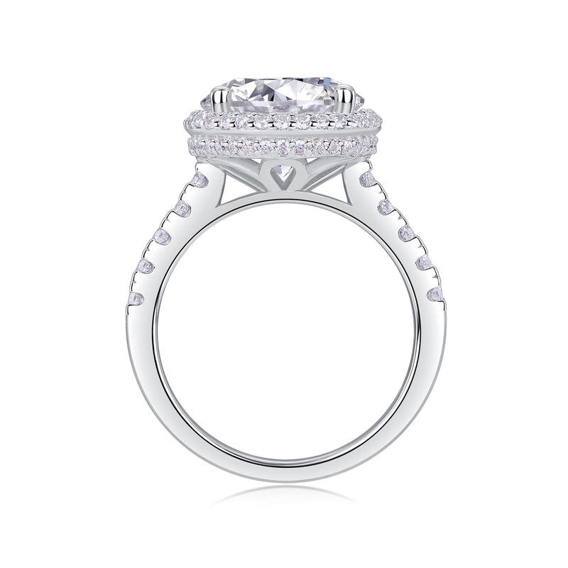 5-Carat Moissanite Sterling Silver Ring with Elegant Starry Sky Design - 5