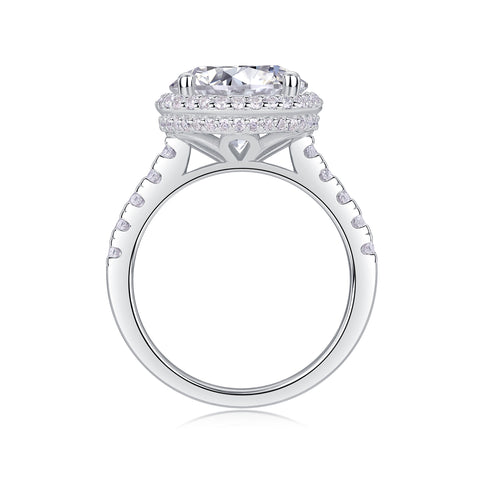 5-Carat Moissanite Sterling Silver Ring Elegant Starry Sky Design