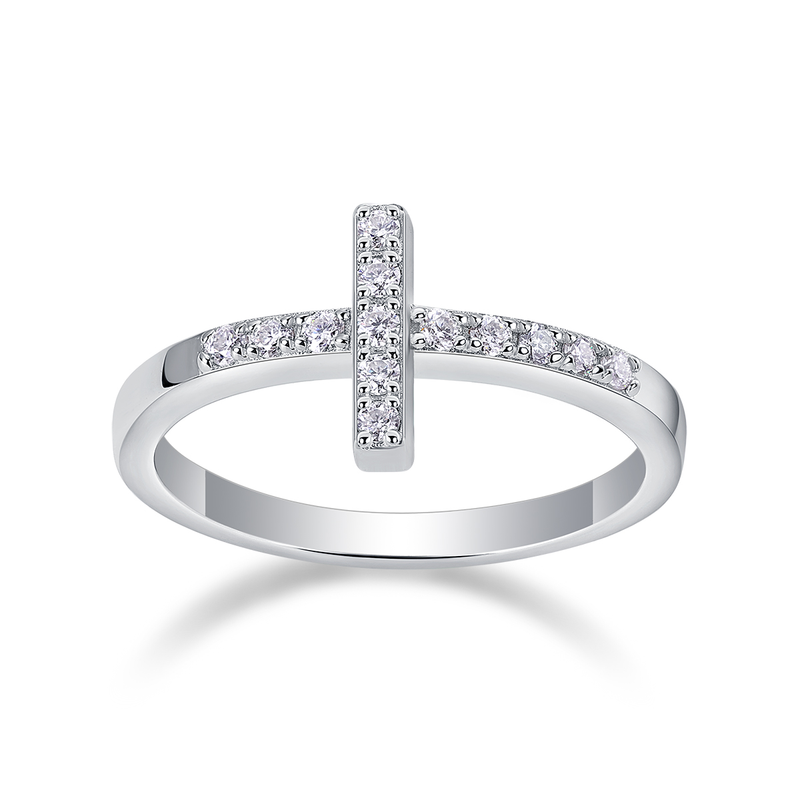 1Holy Light Cross S925 Sterling Silver Ring with Moissanite Accent Modern & Elegant - 2