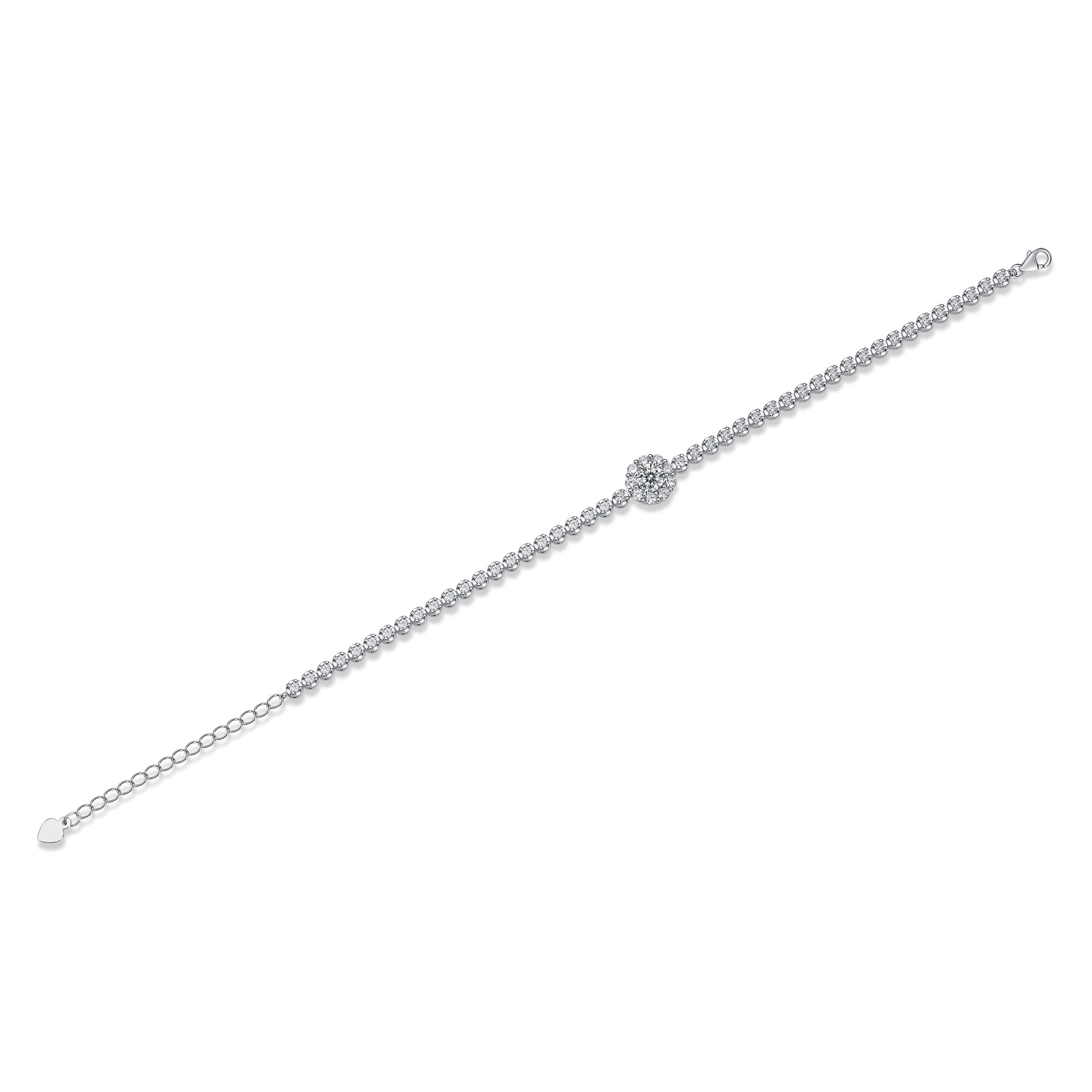 S925 Silver Moissanite Tennis Bracelet Luxury Fashion Jewelry