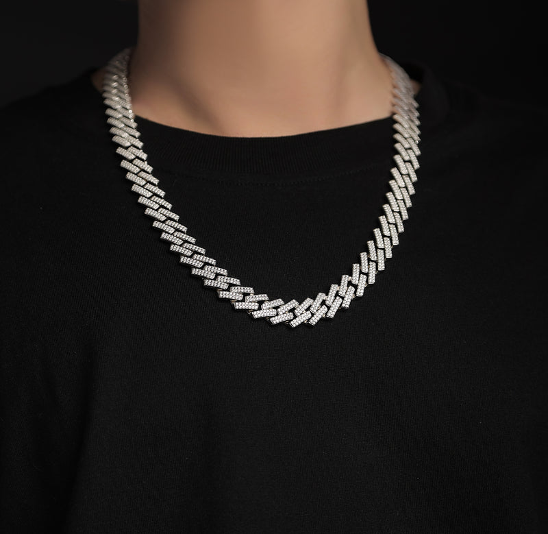 S925 Silver Moissanite Necklace Luxury Interlocking Link Chain - 6
