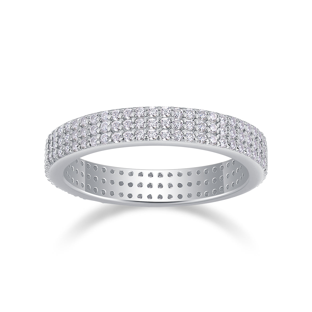 Moissanite S925 Sterling Silver Ring Set Elegant Bezel Design