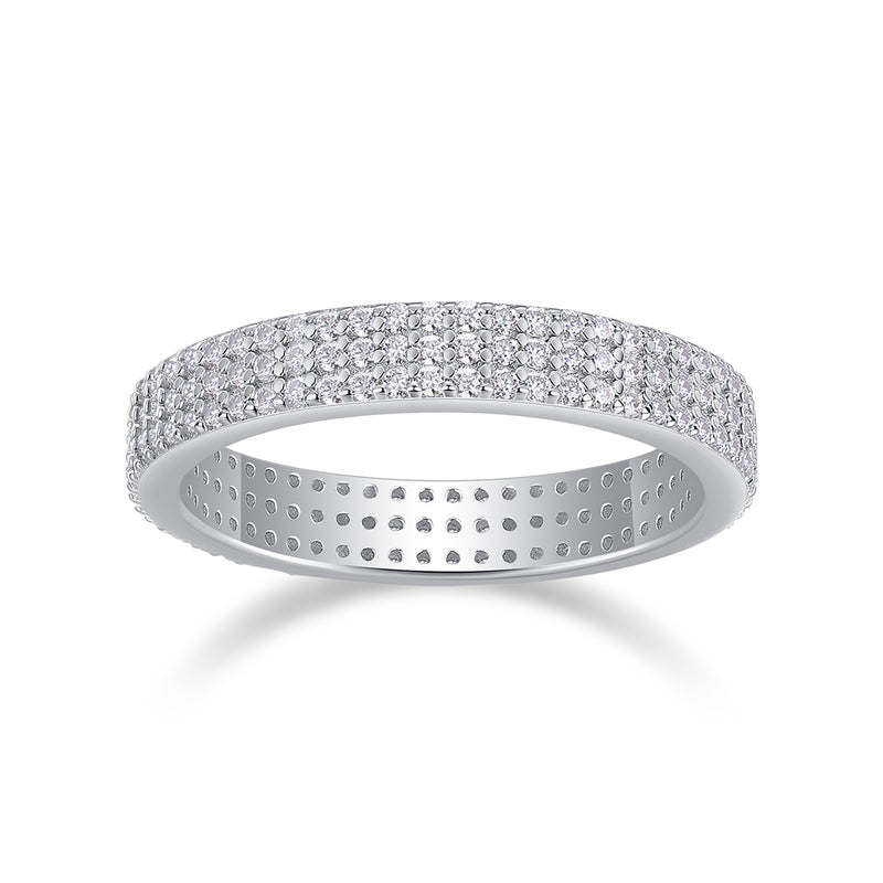 Moissanite S925 Sterling Silver Ring Set Elegant Bezel Design - 2