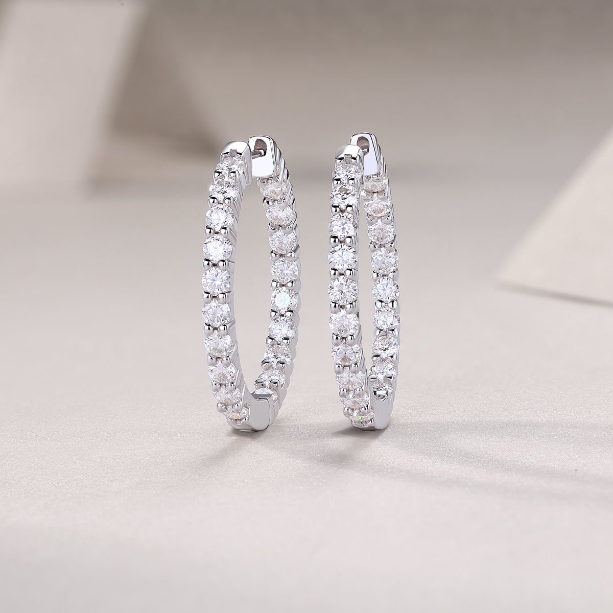Luxury Moissanite Stud Earrings in S925 Silver Elegant Hoop Design