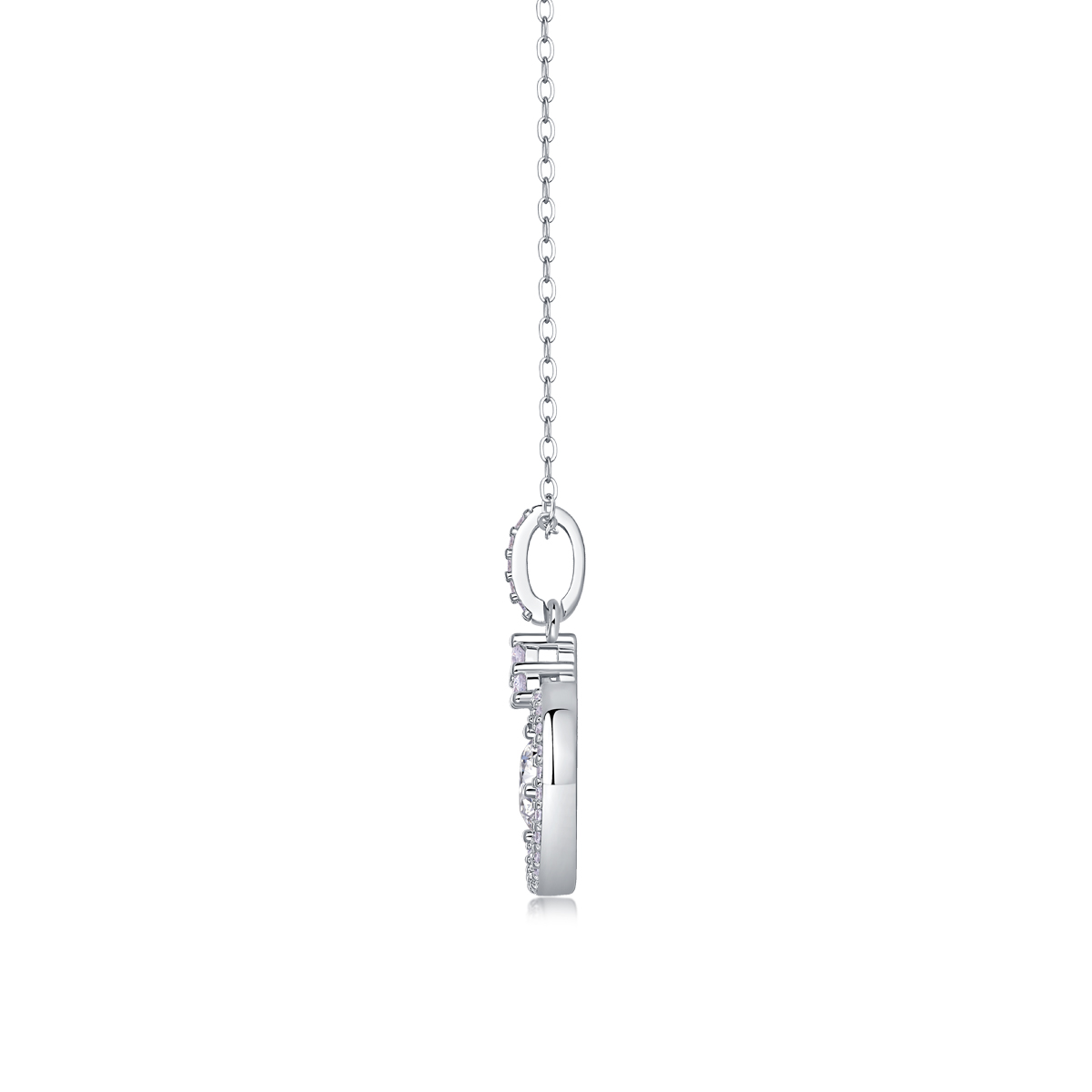 1Love 1-Carat Moissanite Pendant Necklace in S925 Sterling Silver with Platinum Plating