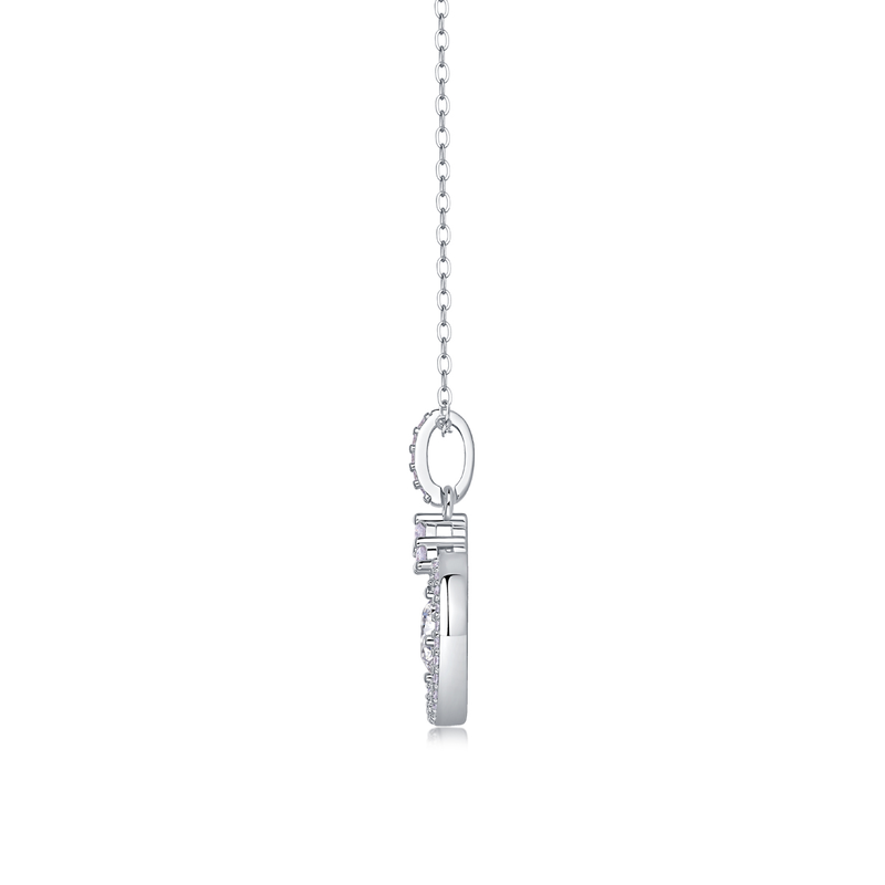 1Love 1-Carat Moissanite Pendant Necklace in S925 Sterling Silver with Platinum Plating - Modern & Elegant - 1