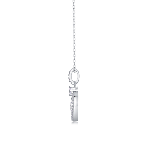 1Love 1-Carat Moissanite Pendant Necklace in S925 Sterling Silver with Platinum Plating