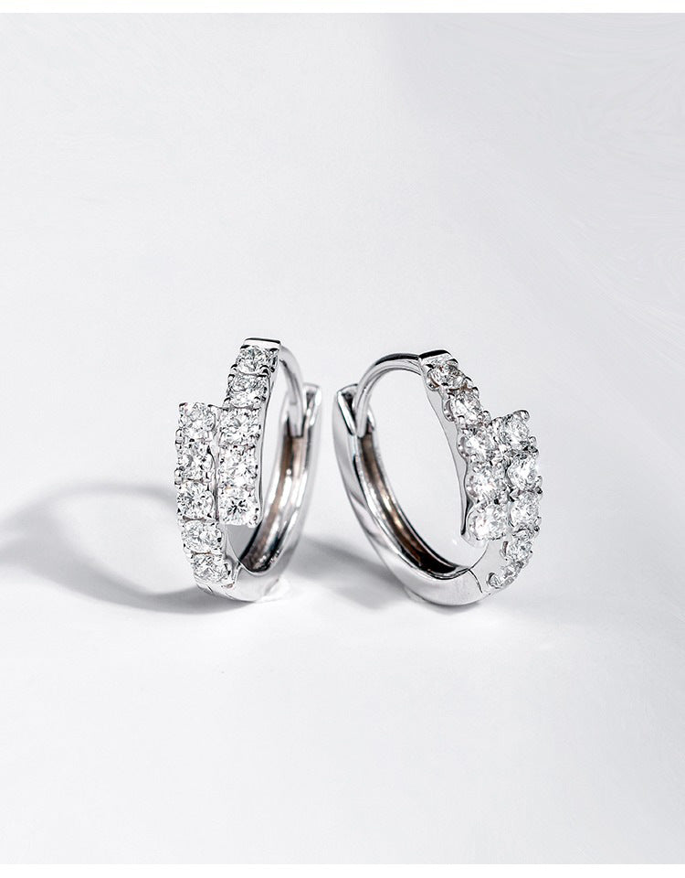 Small Copper Ear Clip Earrings with White Gold Finish for Women - 7