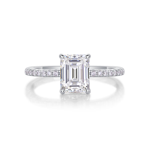 S925 Silver 1Square Moissanite Ring Luxury Fashion Set