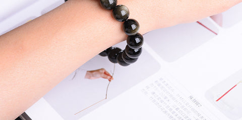 Natural Laps Gold-Tone Beaded Bracelet Unisex Fashion Jewelry