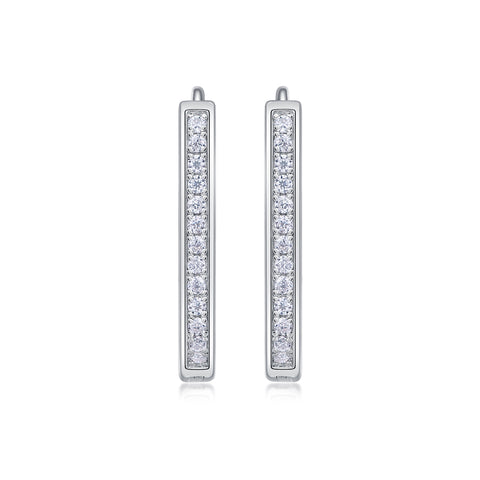 S925 Sterling Silver Moissanite Stud Earrings Elegant Platinum-Plated Hoop Design