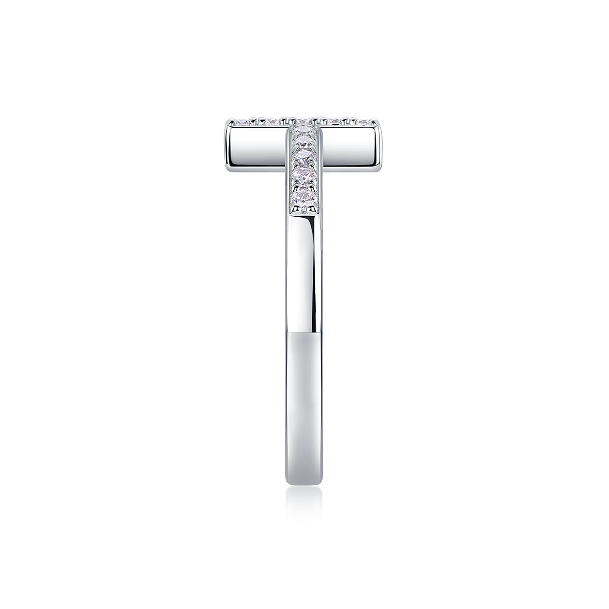1Holy Light Cross S925 Sterling Silver Ring with Moissanite Accent