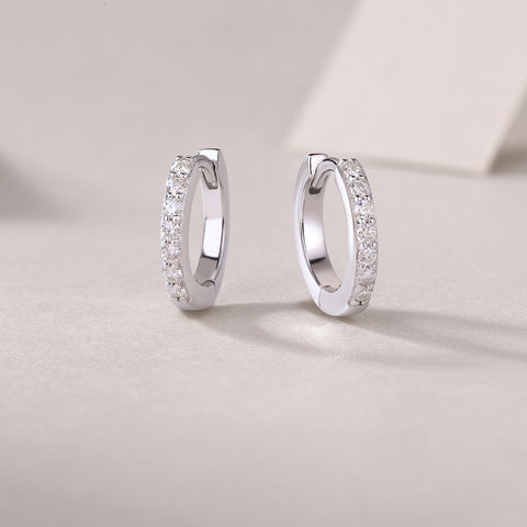 S925 Silver Moissanite Hoop Earrings Modern Elegant Luxury Studs