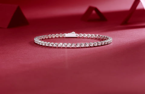 Luxury S925 Silver Moissanite Tennis Bracelet Elegant Sparkling Design