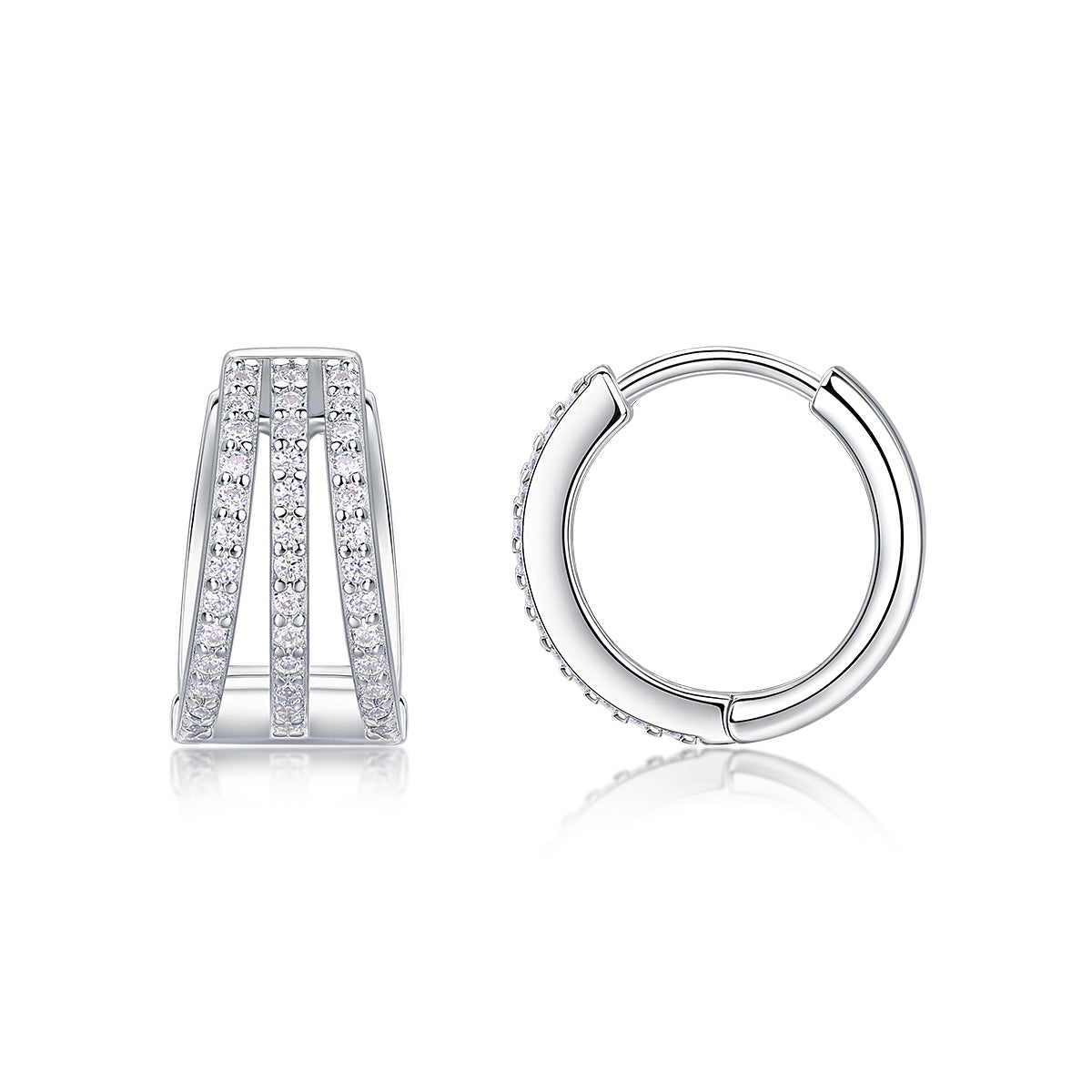 Luxury S925 Silver Moissanite Stud Earrings Modern Design