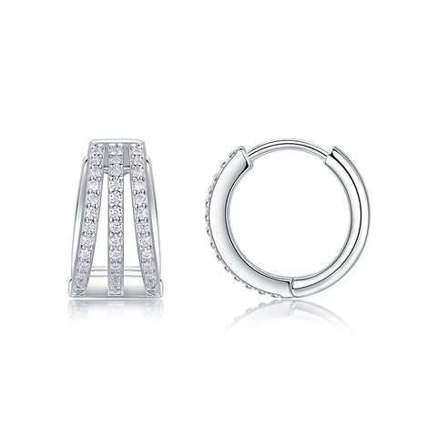 Luxury S925 Silver Moissanite Stud Earrings Modern Design