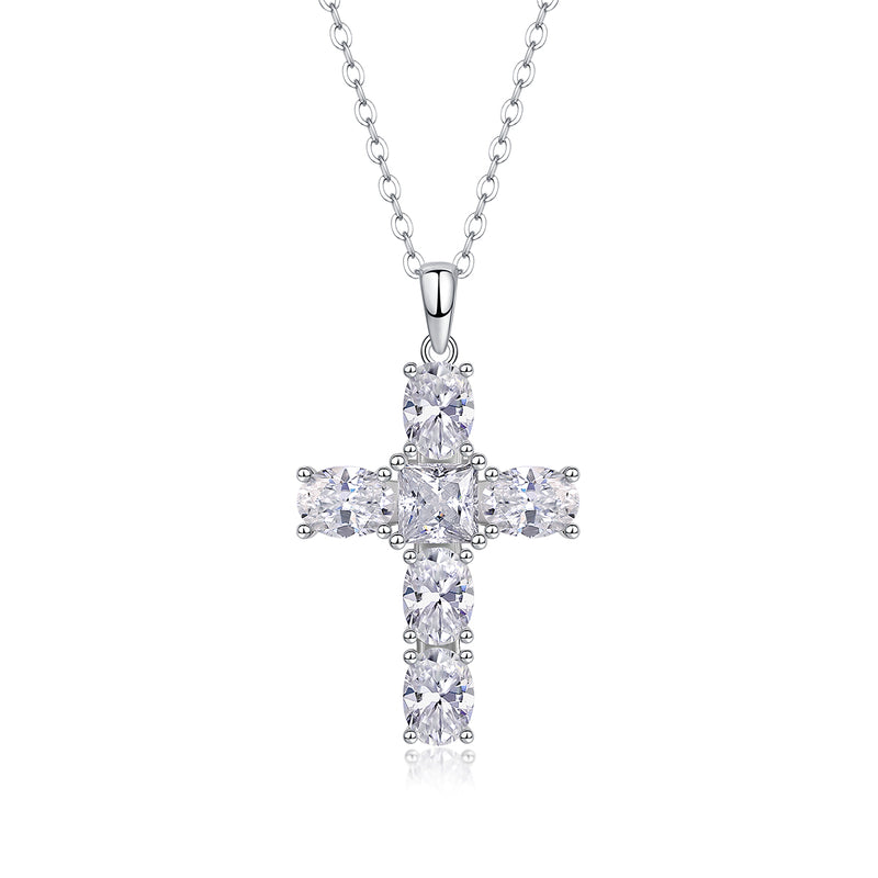 1Soul Guidance Moissanite Cross Pendant Necklace in S925 Sterling Silver - 5