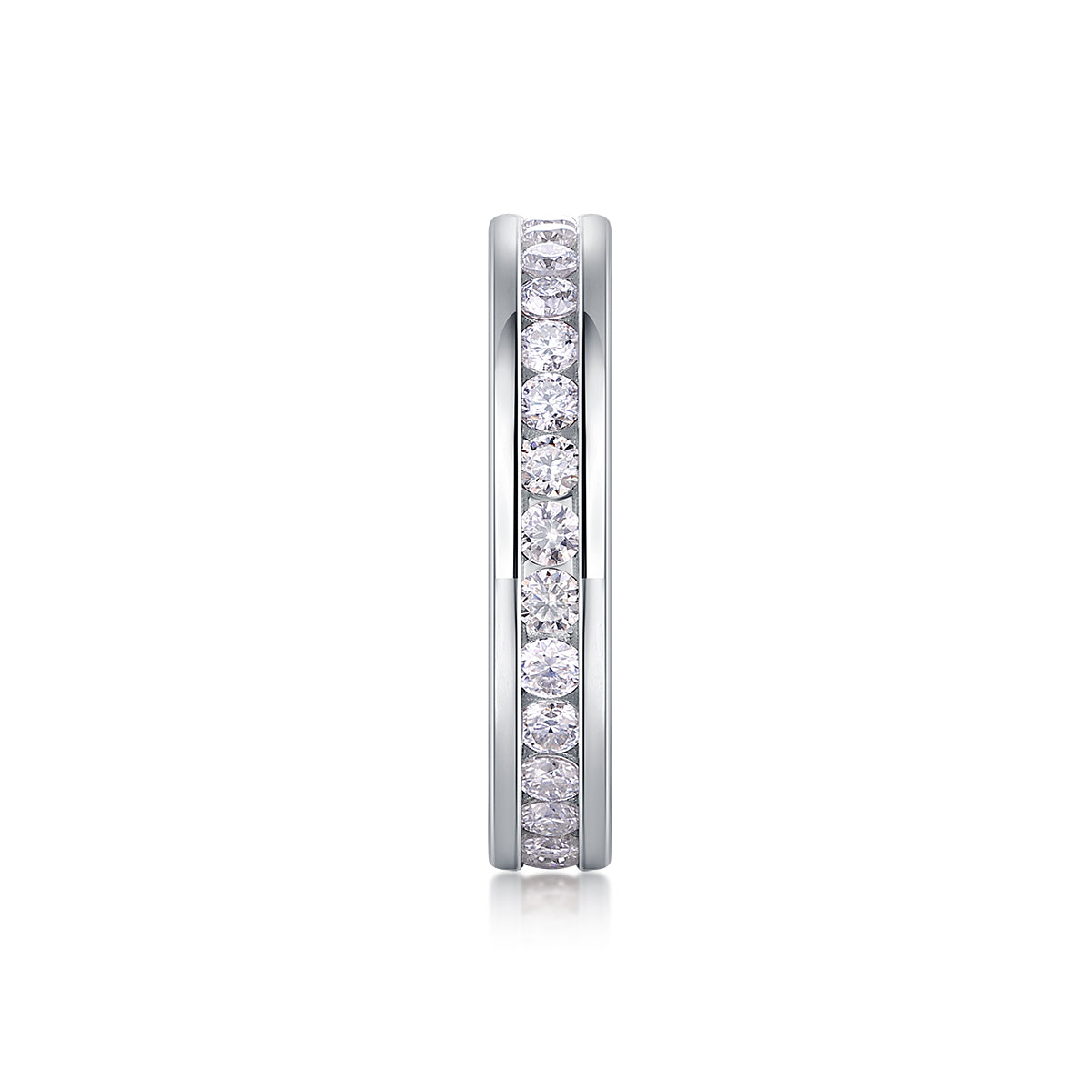S925 Silver Moissanite Ring Luxury Fashion Band