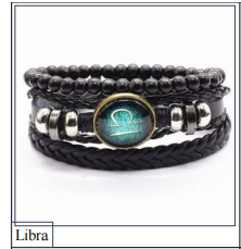 Men's Braided Leather Cord Bracelet with Alloy Zodiac Charm