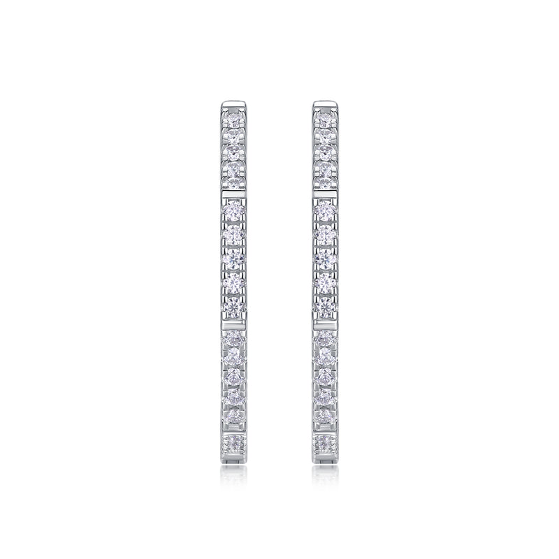Modern Star Moissanite Earrings in S925 Sterling Silver Elegant Hoop Design - 2