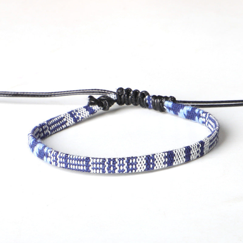 Bohemian Hand Woven Rainbow Color Cloth Anklet