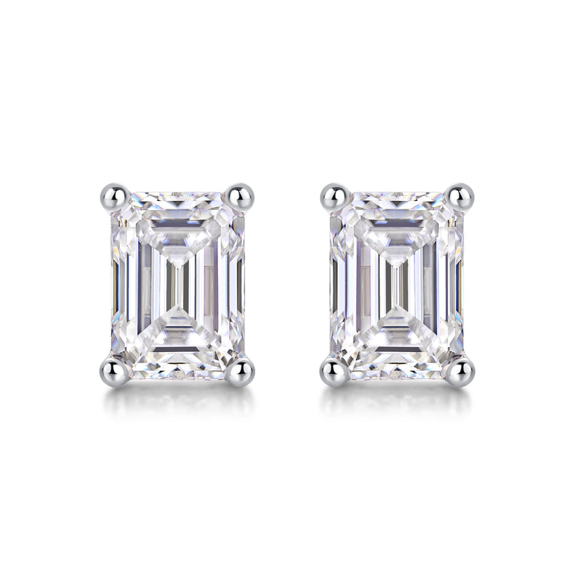 Octagonal Moissanite Stud Earrings in S925 Silver - Modern & Elegant - 4