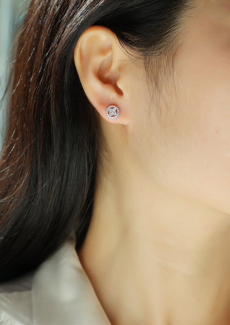 S925 Sterling Silver Osmanthus Moissanite Stud Earrings Elegant Floral Design - 5