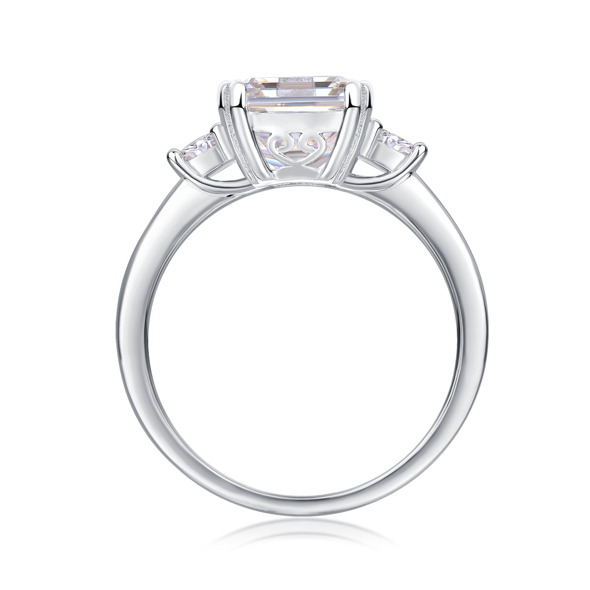Luxury Moissanite Octagonal Ring in S925 Silver Bridal Jewelry