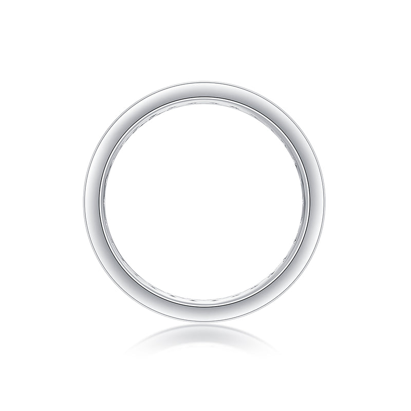 S925 Silver Moissanite Ring Luxury Fashion Band Minimalist Design - 1