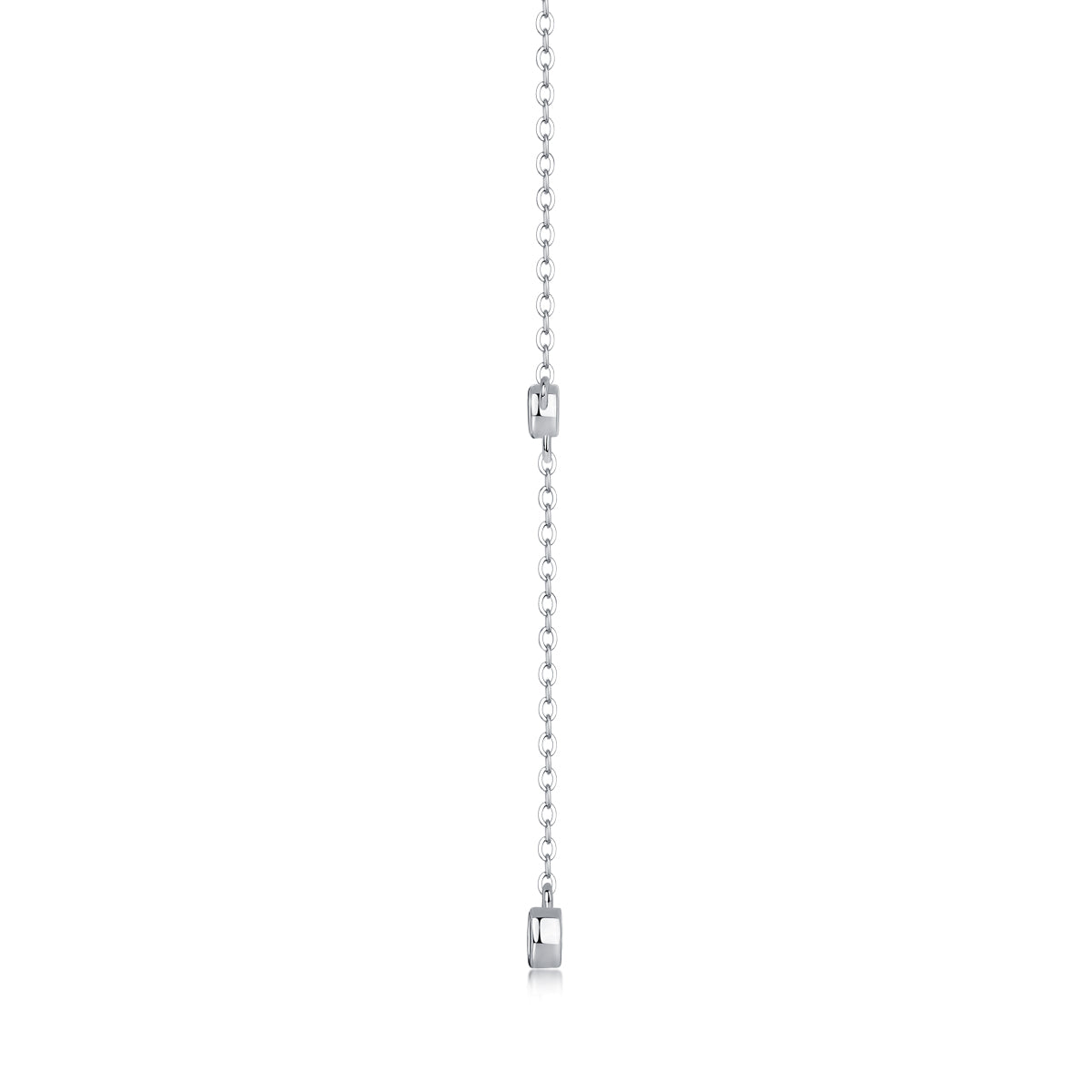 1Tassel Moissanite Pendant Necklace in S925 Sterling Silver with Platinum Plating