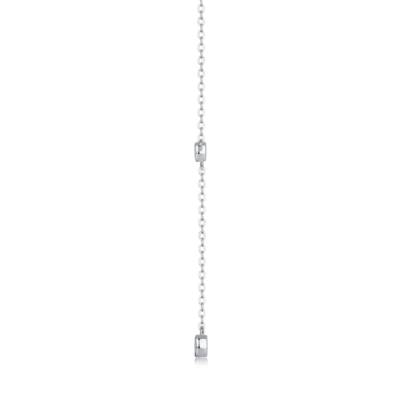 1Tassel Moissanite Pendant Necklace in S925 Sterling Silver with Platinum Plating - 2
