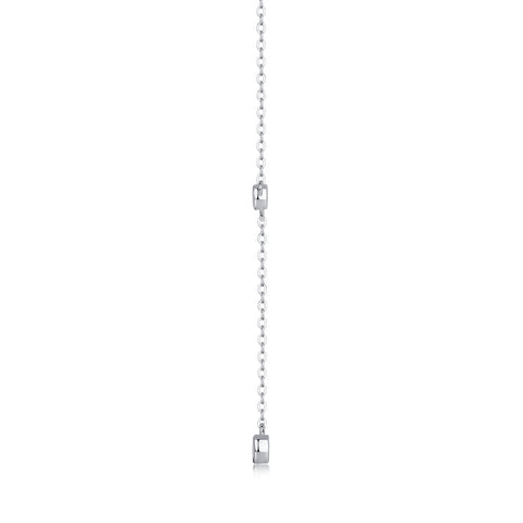 1Tassel Moissanite Pendant Necklace in S925 Sterling Silver with Platinum Plating