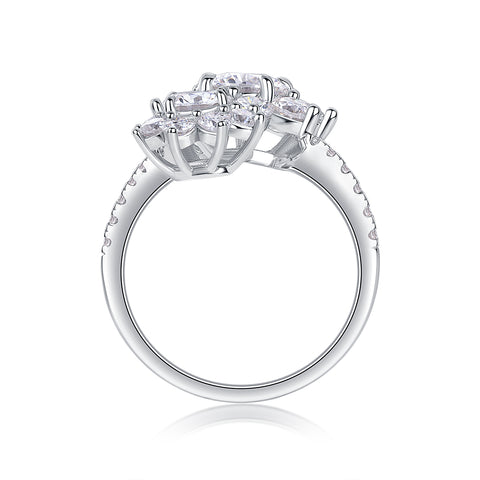 1Petal Morning Dew 1-Carat Moissanite S925 Sterling Silver Floral Ring