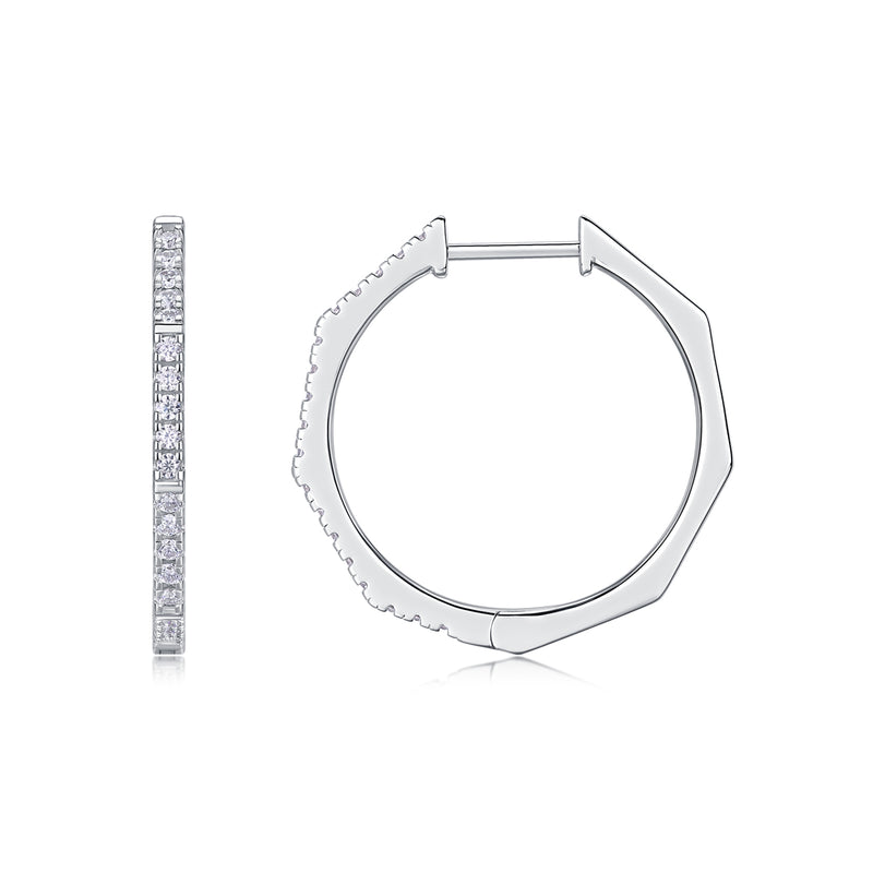 Modern Star Moissanite Earrings in S925 Sterling Silver Elegant Hoop Design - 1