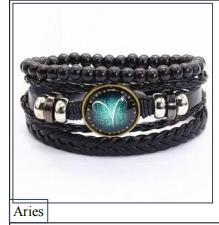 Men's Braided Leather Cord Bracelet with Alloy Zodiac Charm