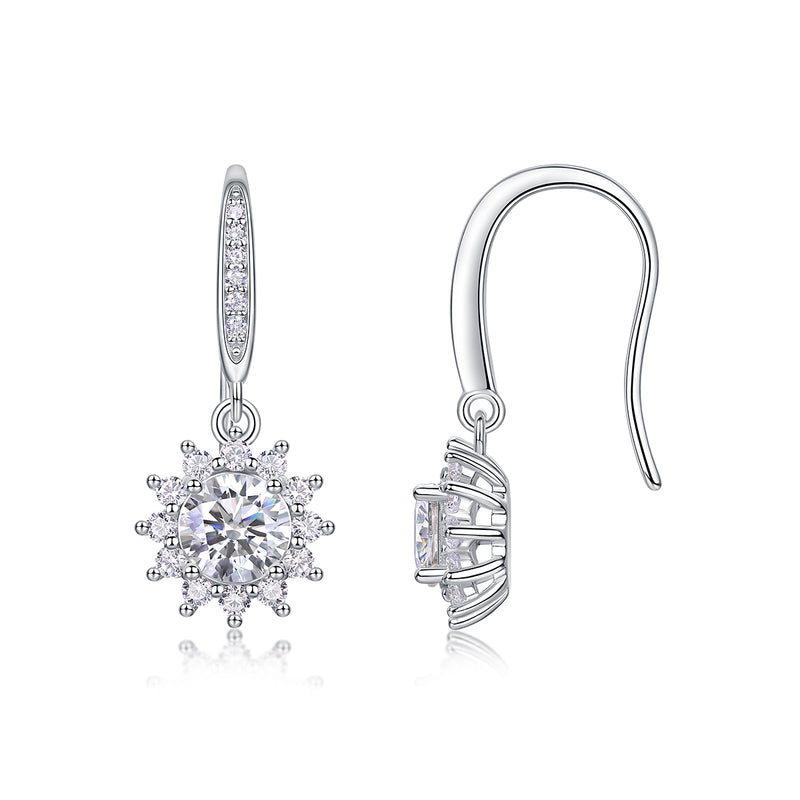 S925 Sterling Silver Moissanite Stud Earrings Half-Carat Sparkling Drop Design - 2
