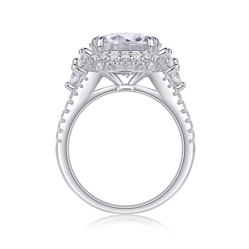 S925 Sterling Silver 5-Carat Moissanite Ring Elegant Modern Luxury - 4