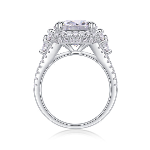 S925 Sterling Silver 5-Carat Moissanite Ring Elegant Luxury Jewelry