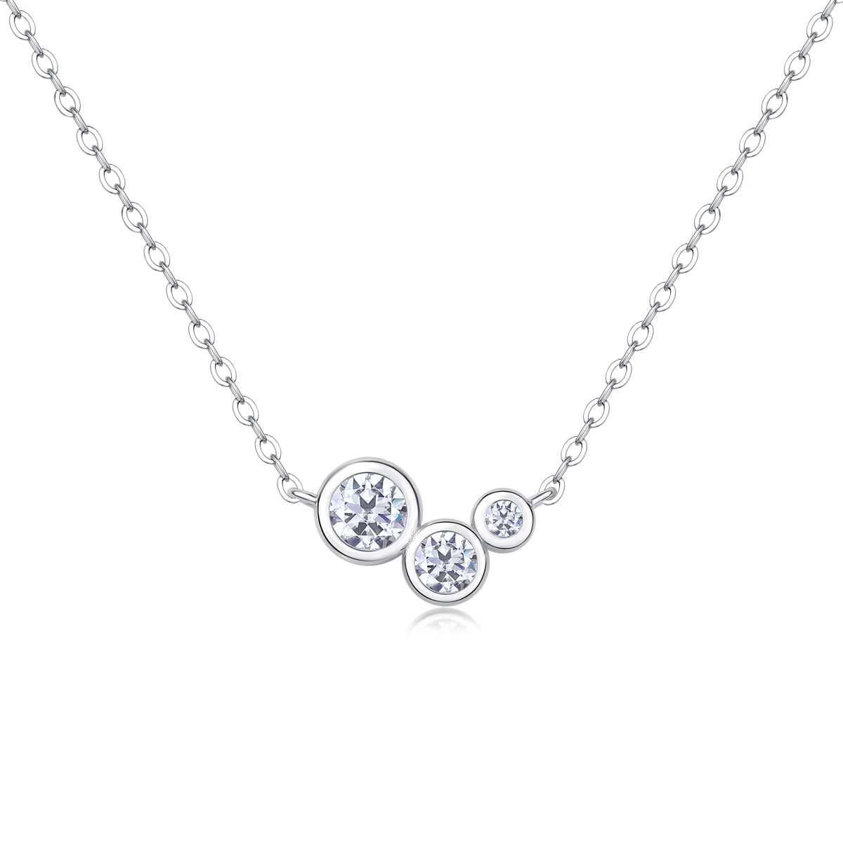Luxury S925 Silver Moissanite Pendant Necklace 40cm