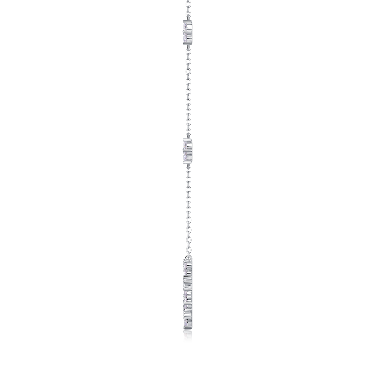 1Iris Moissanite Pendant Necklace Set in S925 Sterling Silver with Platinum Plating