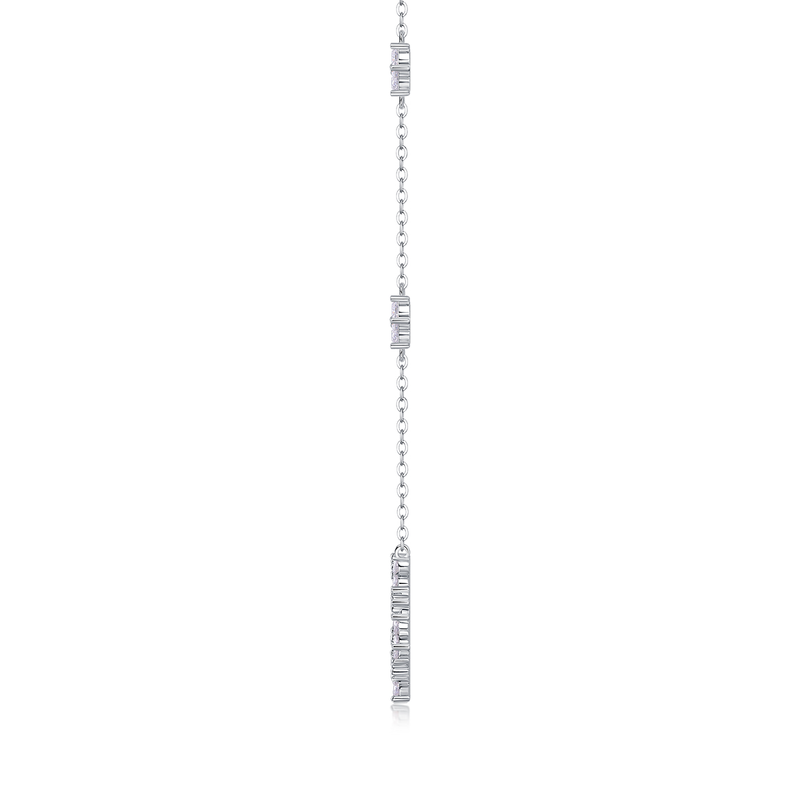 1Iris Moissanite Pendant Necklace Set in S925 Sterling Silver with Platinum Plating - 2
