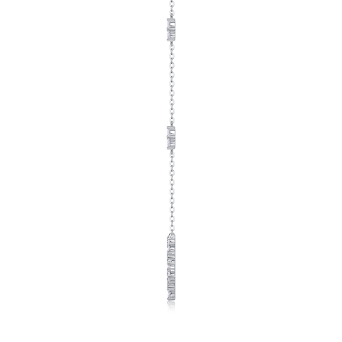 1Iris Moissanite Pendant Necklace Set in S925 Sterling Silver with Platinum Plating