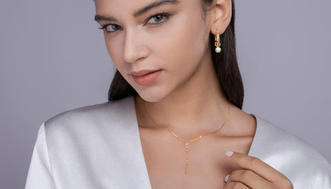 1Star Convergence S925 Sterling Silver Necklace with Moissanite Pendant and Gold Plating