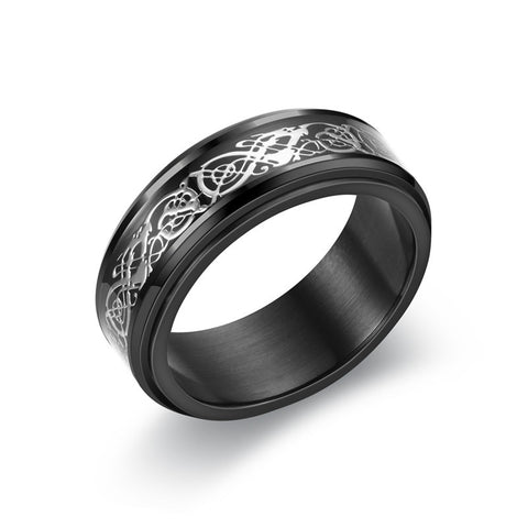 Bold Titanium Steel Ring with Roman Numerals for Men