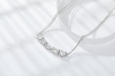 1Galaxy Moissanite Pendant Set in S925 Sterling Silver with Platinum Plating