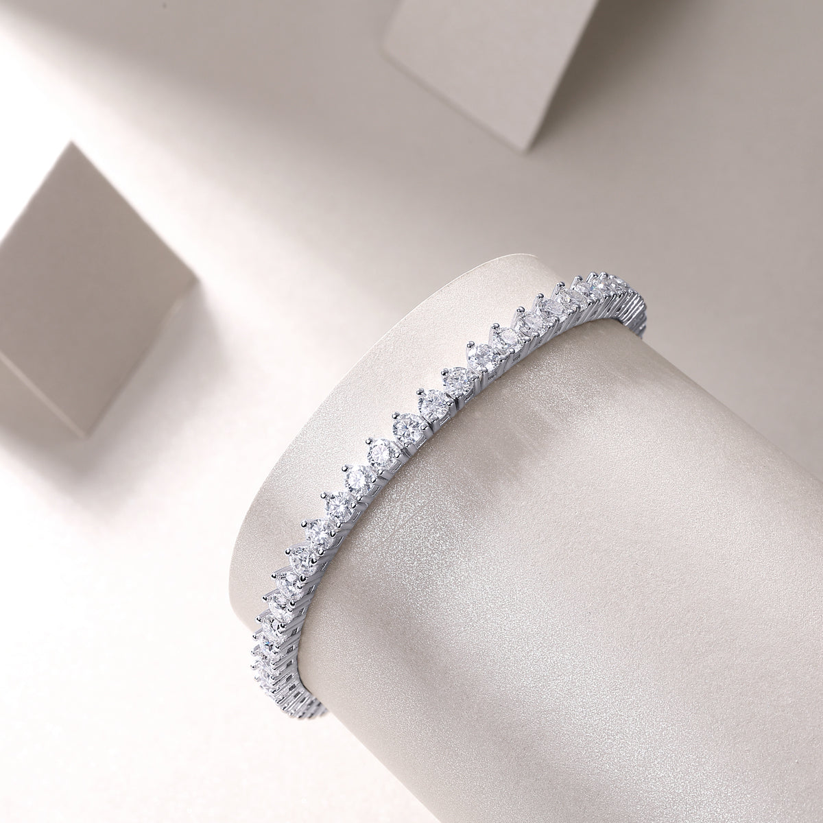 S925 Silver Moissanite Tennis Bracelet Luxury Fashion Sparkle