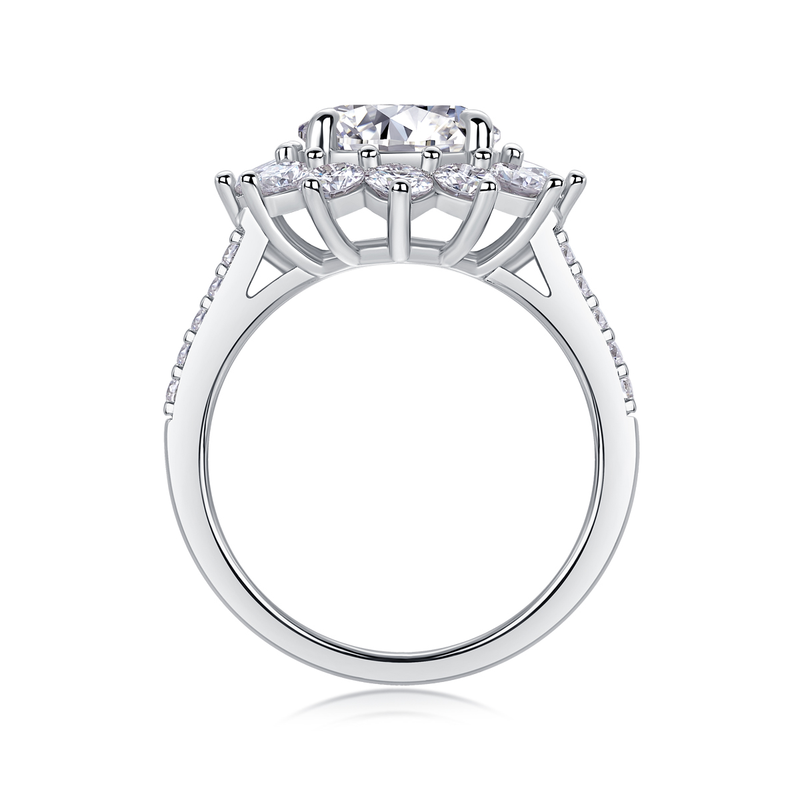 1Sunflower 3-Carat Moissanite Sterling Silver Ring Modern Elegant Fine Jewelry - 4