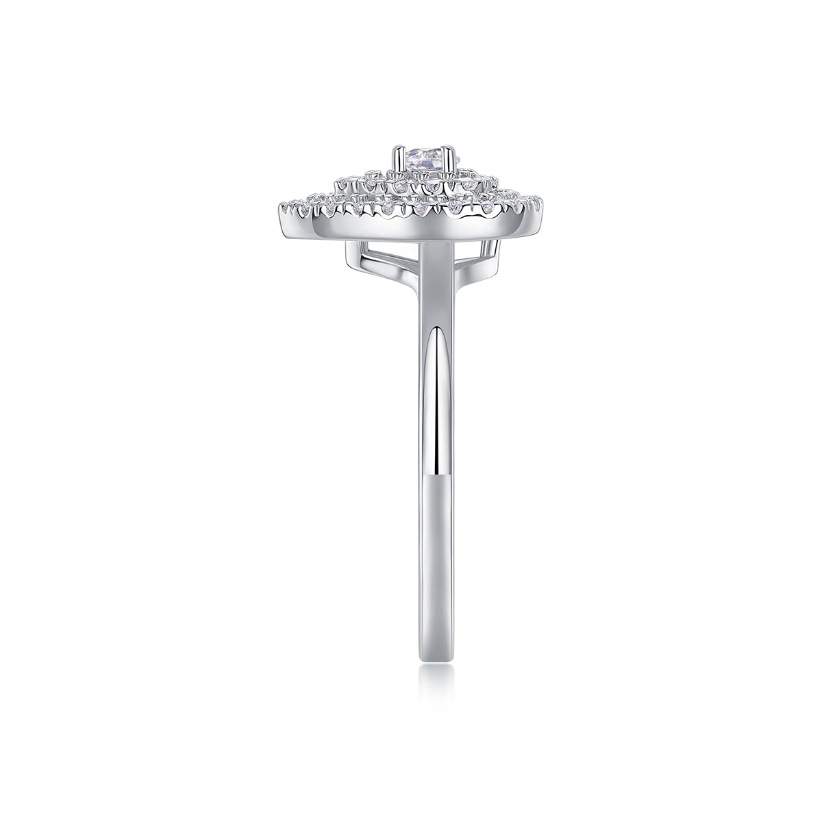 Luxury S925 Silver Moissanite Rings Set Large Sparkling Fashion Jewelry