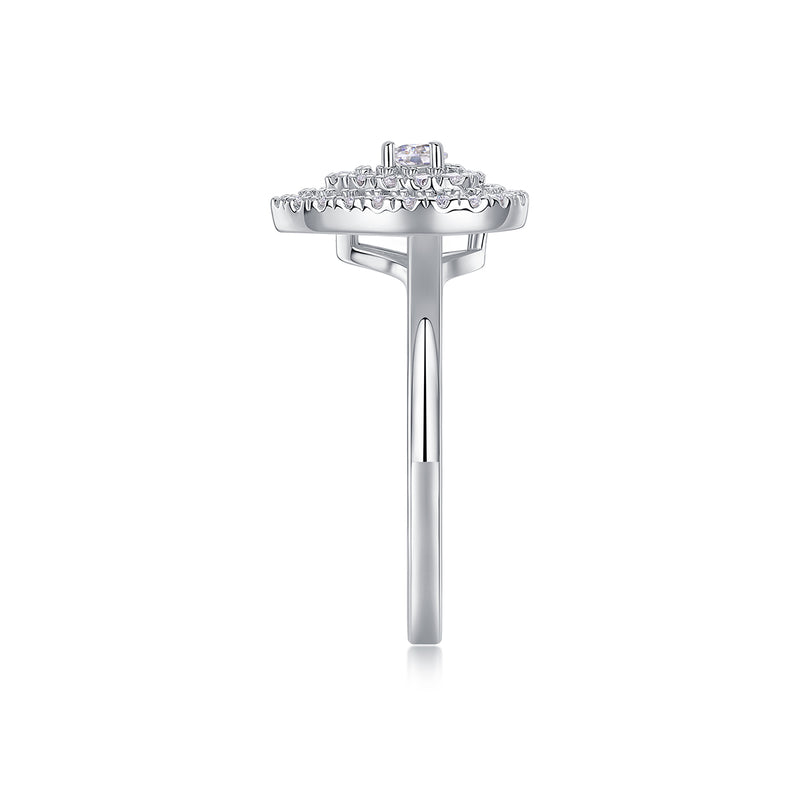 Luxury S925 Silver Moissanite Rings Set Large Sparkling Fashion Jewelry - 3