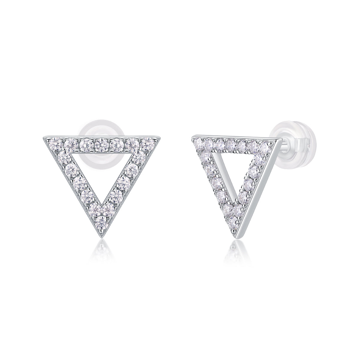 S925 Silver Triangle Moissanite Stud Earrings Luxury Fashion Jewelry
